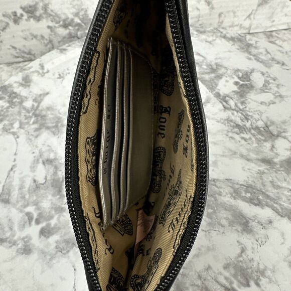 Vintage y2k Juicy Couture Brown Velvet Queen of Couture Wristlet Pouch Wallet - Picture 6 of 9